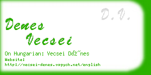 denes vecsei business card